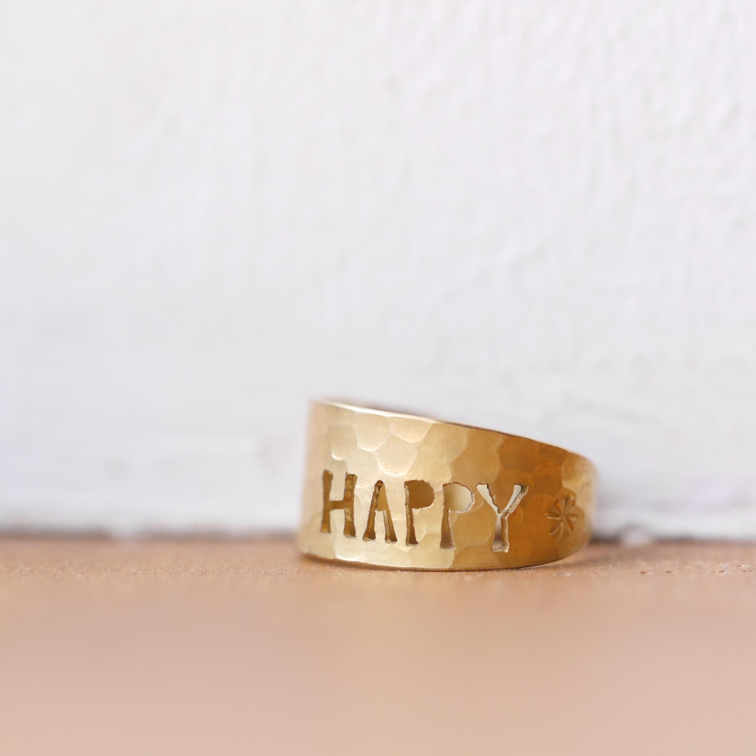 BRASS  透かしHAPPYリング　受注製作