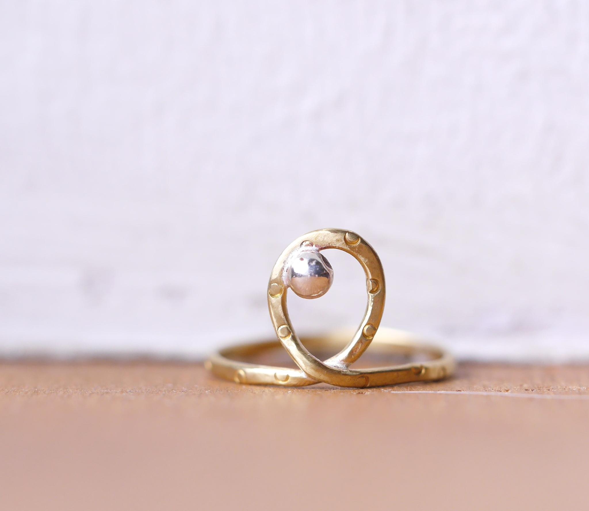BRASS&silver ひとしずくリング　受注製作 | 4枚目