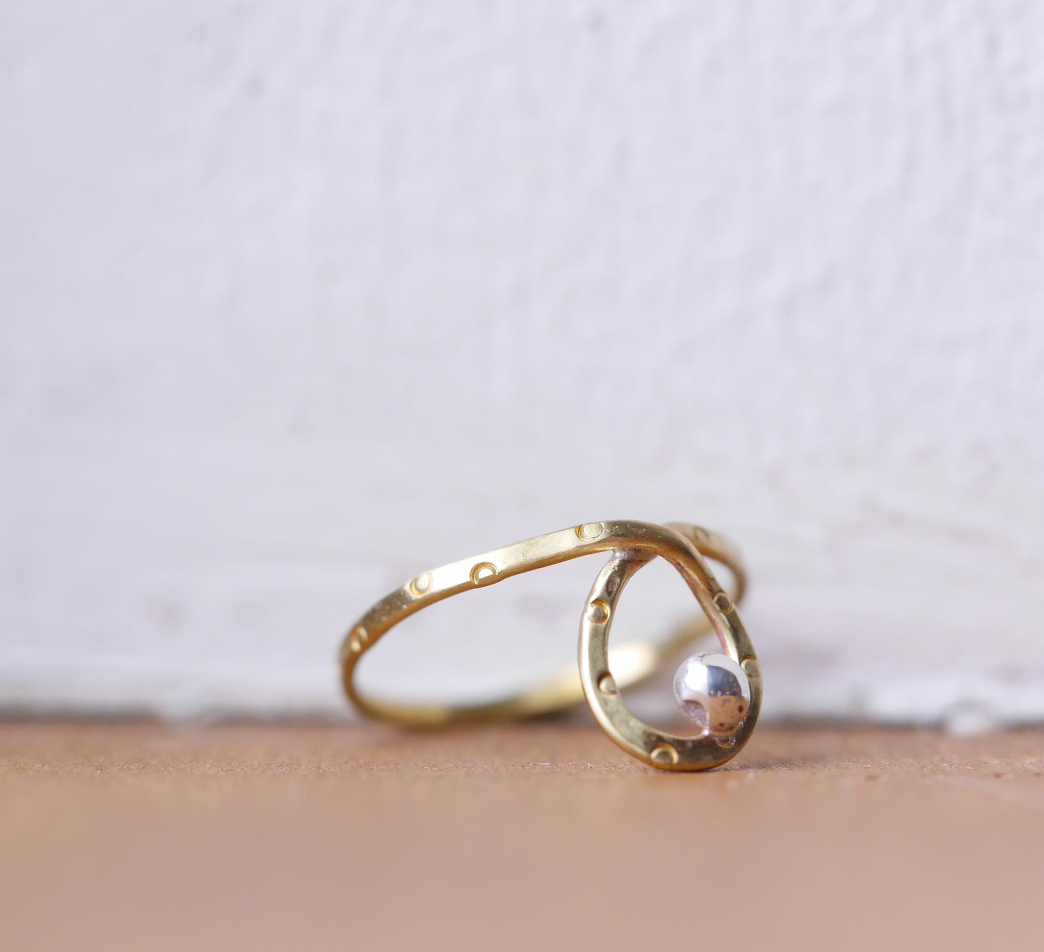 BRASS&silver ひとしずくリング　受注製作 | 3枚目