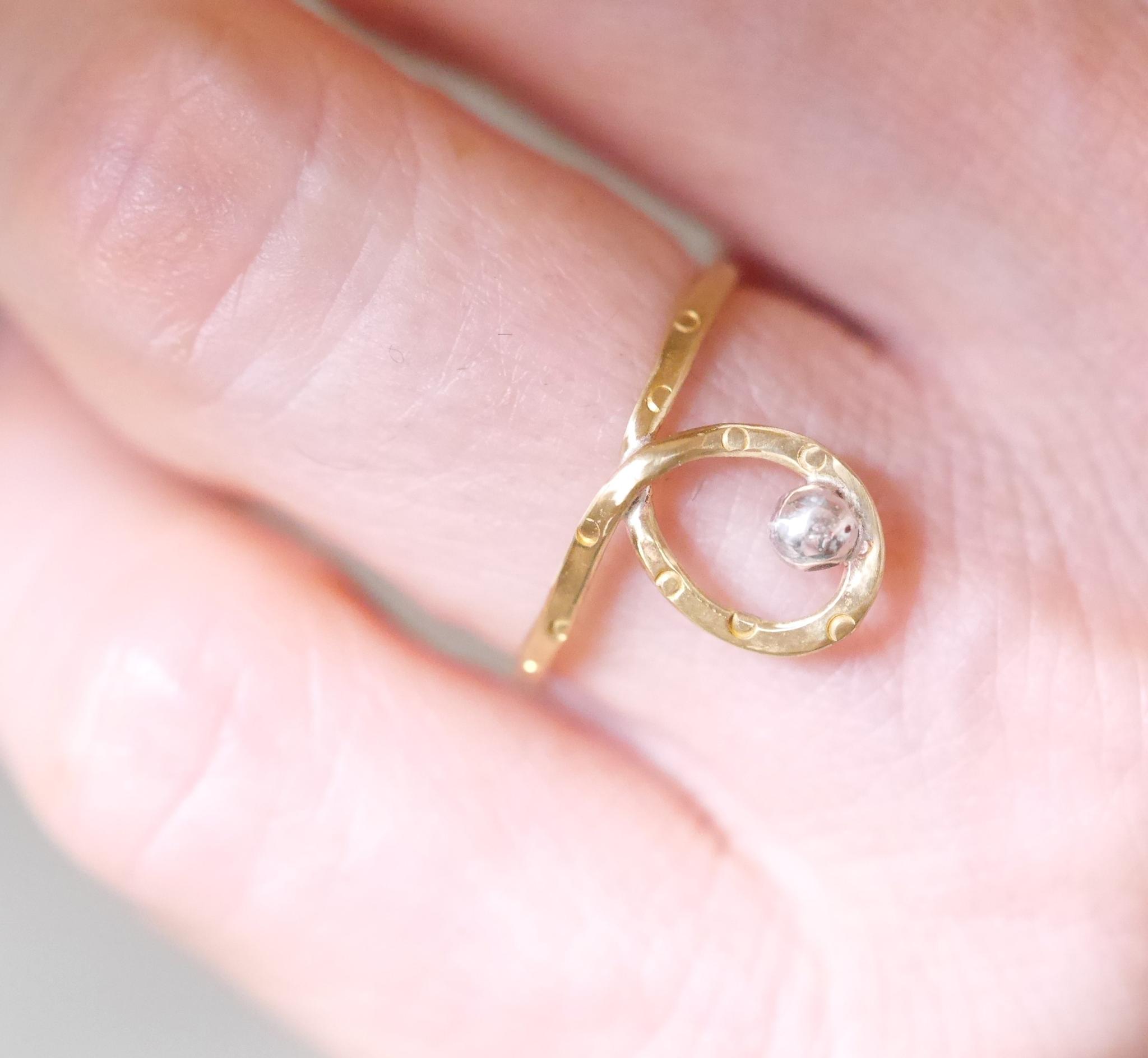 BRASS&silver ひとしずくリング　受注製作 | 6枚目