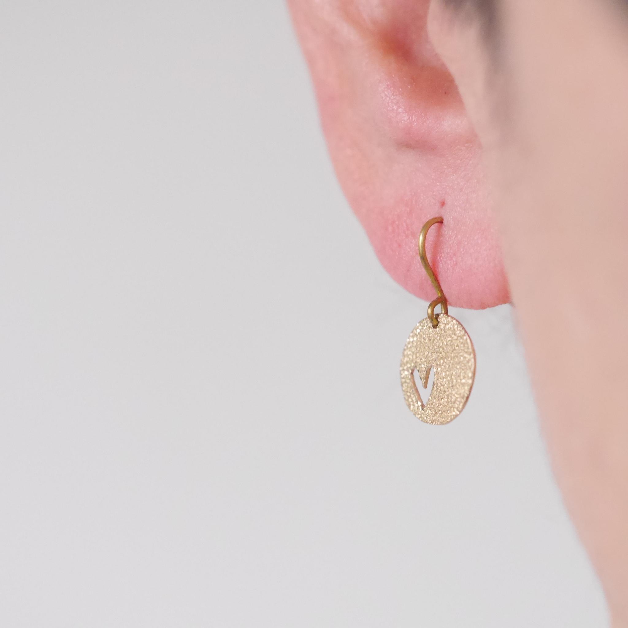 新作　BRASS  Kirari　透かしハートピアス　受注製作 | 3枚目