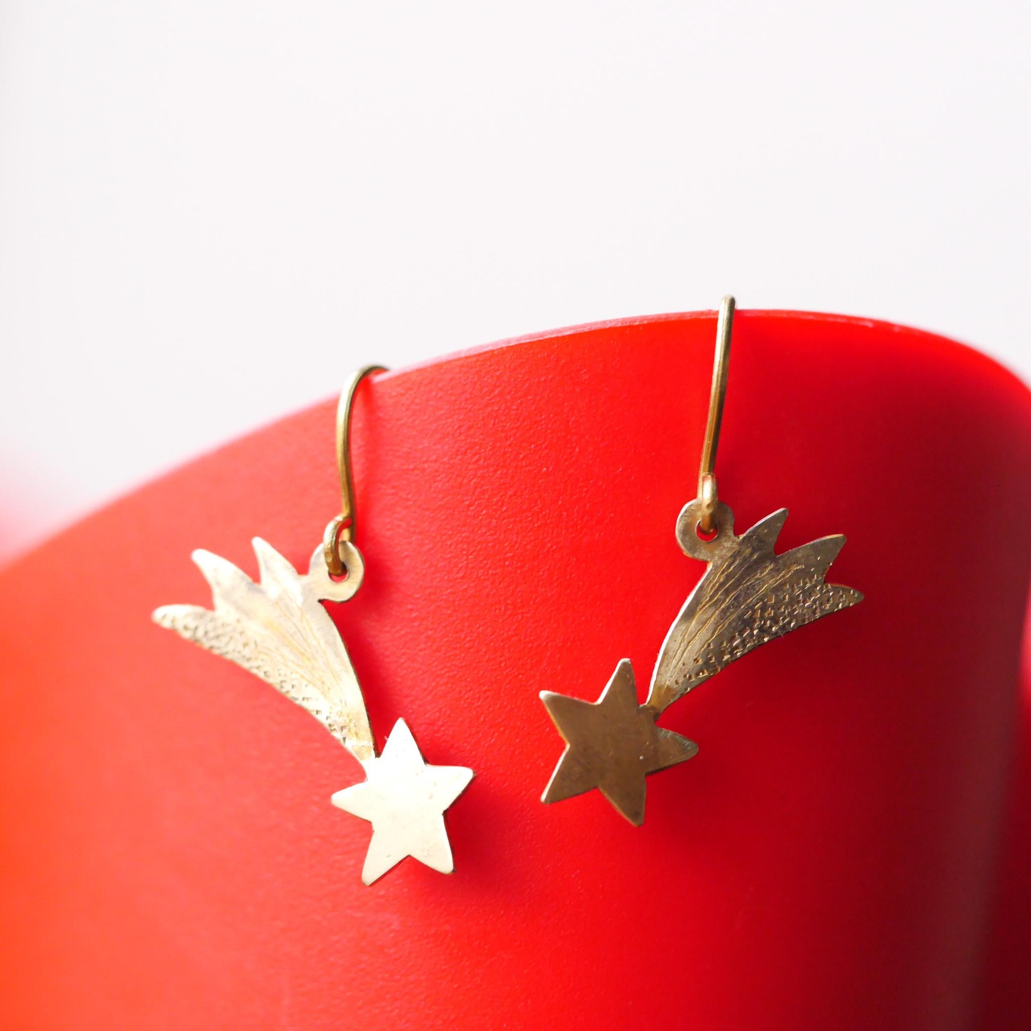 新作 BRASS 流れ星ピアス 受注製作 | 2枚目