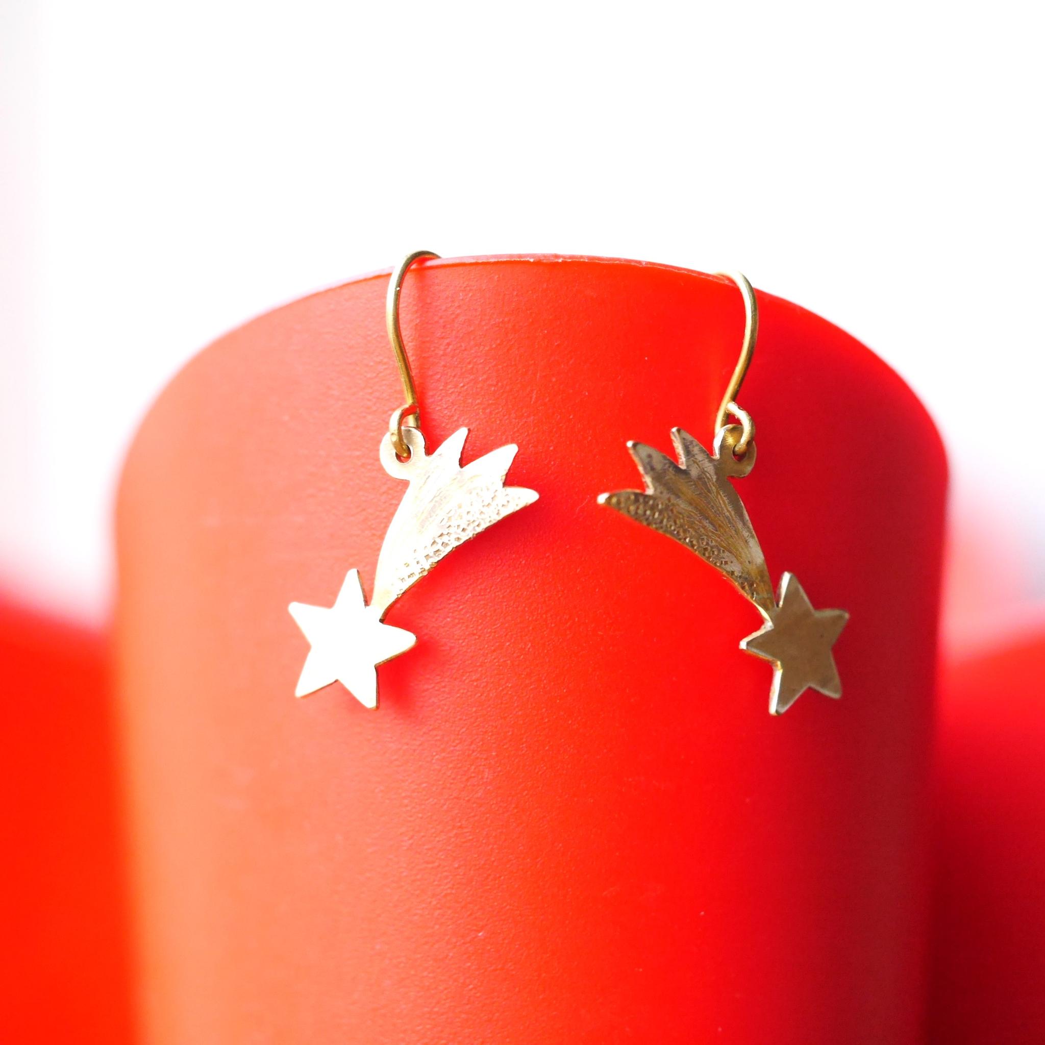 新作 BRASS 流れ星ピアス 受注製作 | 3枚目