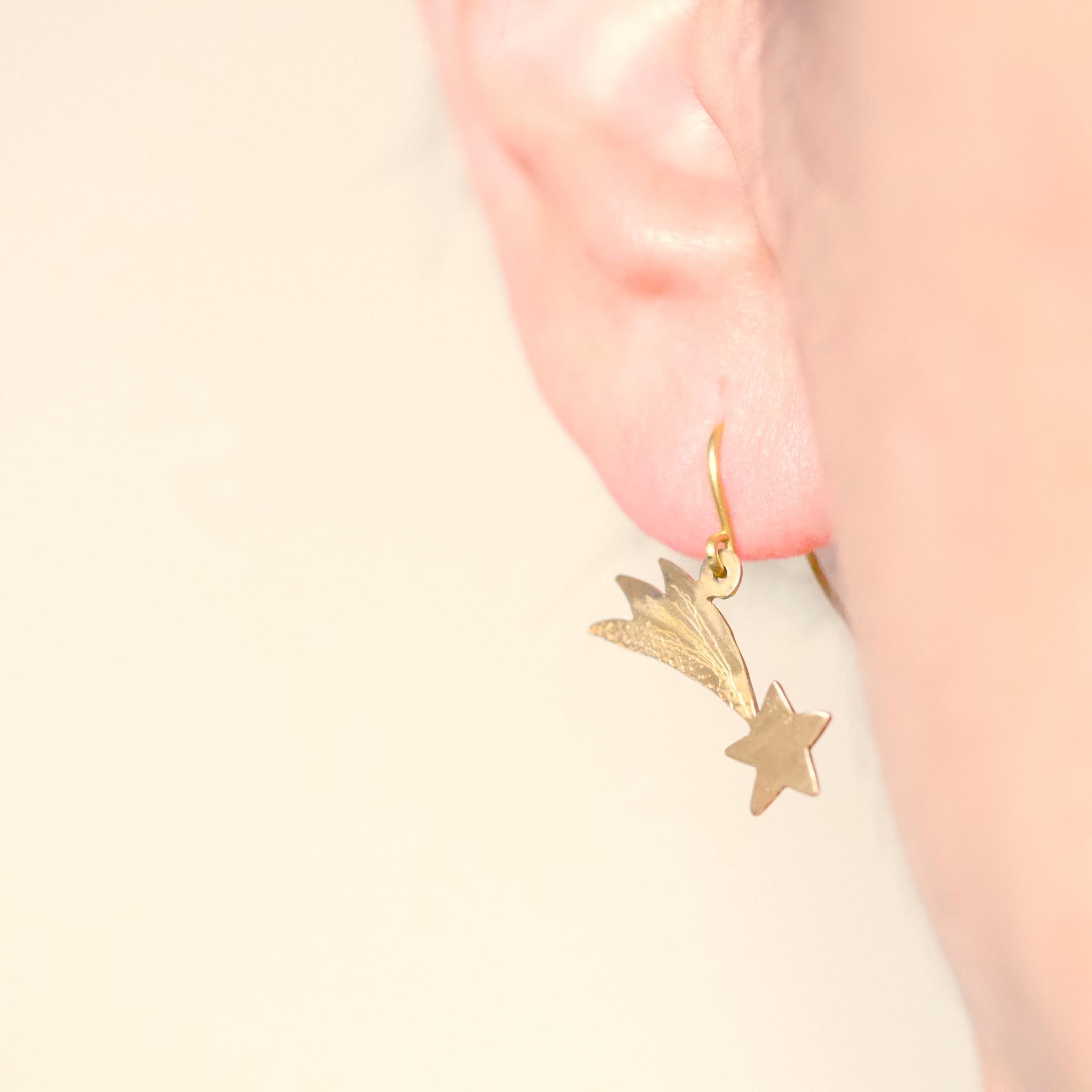 新作 BRASS 流れ星ピアス 受注製作 | 4枚目