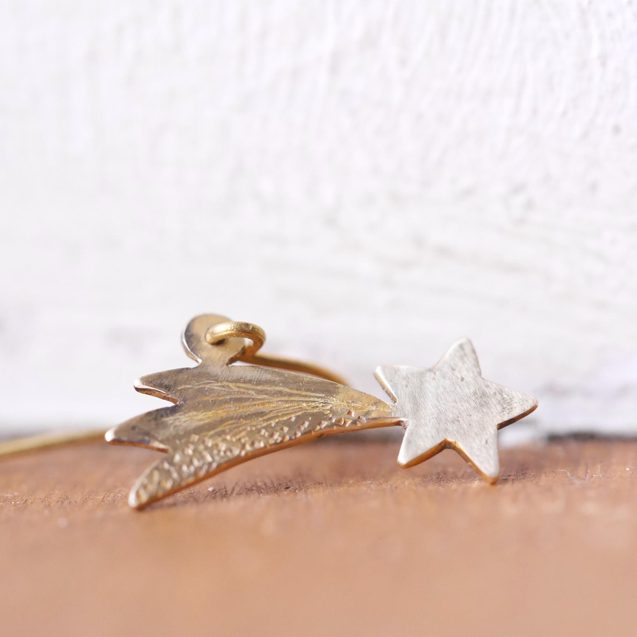 新作 BRASS 流れ星ピアス 受注製作 | 6枚目
